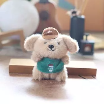 Cute Dog Bellyband Plush Toy Keychain Pp Cotton Stuffed Backpack Pendant Gift