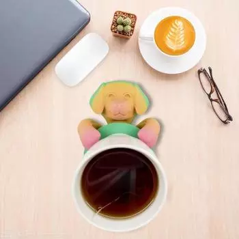 Cute Dog Coaster Mug Hugger Self-Adjusting Drink Mats Non-Slip Reusable 3D Printed Beverage разноцветный