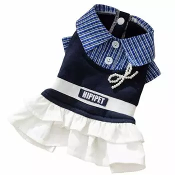 Cute Dog Shirt Dress Shirt Collar Pet Princess Skirts Cat Bowknot Dress for Puppy Kittens L