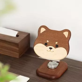Cute Dog Wooden Foldable Rotatable Phone Tablet Stand Office Children s Reading Rack Mobile phone bracket