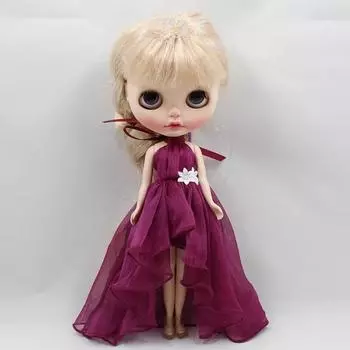 Cute Dolls Princess Dresses Mini Elegant Chiffon Clothes for azone19 ob24 Dolls For blythe Dolls красный