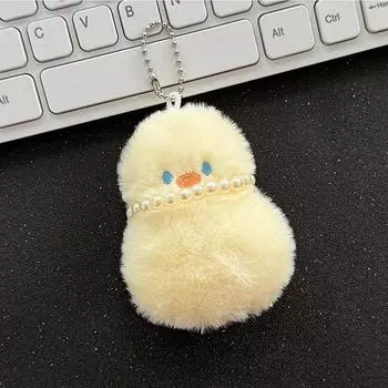 Cute Duck Squeak Keychains Cartoon Plush Duck Keyring Lovely Schoolbag Pendant Cartoon Key Rings Backpack Decoration A1