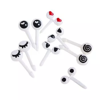 Cute Eye Bento Label Easy To Sign Fruit Fork Cartoon Fruit Label белый