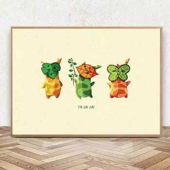 Cute Figure Poster And Prints Inspired Canvas Painting Breath of The Wild Modern Wall Art Pictures for Living Room Home Decor 21x30cm No Framed