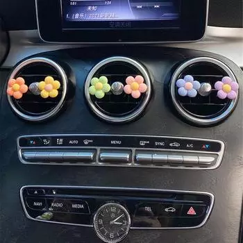 Cute Flower Perfume Clip Car Air Outlet Decoration Aromatherapy Air Freshener Colorful Flora Ornament Auto Interior Accessories