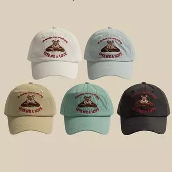 Милая кепка в иностранном стиле с изображением медведя, женское лицо, маленькая летняя быстросохнущая мягкая кепка с загнутыми полями, солнцезащитная бейсболка M56-58cm белый