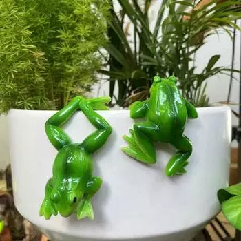 Cute Frog Hanging Flower Pot Resin Crafts Frog Bonsai Ornaments Garden Courtyard