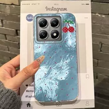 Cute Fruit Cherry Butterfly Girls Women Phone Case For Xiaomi 14T 13T Pro 14Tpro 11 Lite 5G NE Shockproof Bumper Fundas Cover Xiaomi 11 Lite белый