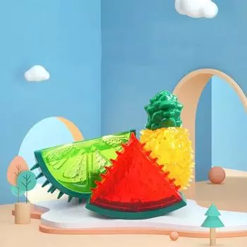 Cute Fruit Dog Chew Toys Teeth Grinding Plastic Cat Pet Funny Plush Toys for All Pets Durability Puppy Toothbrush Bite Resistant