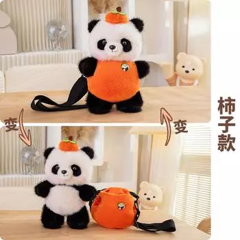 Cute Fruit Panda Satchel Out Of The Street Wear Bag Student Cartoon Panda Messenger Bag Cosmetic Bag 32cm