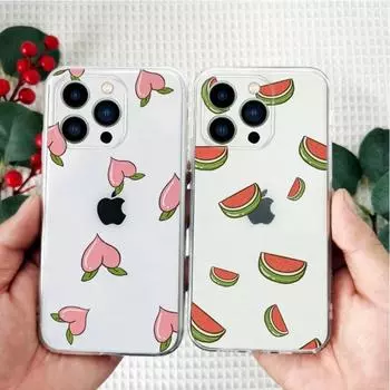 Cute Fruit Tile Texture Phone Case For Iphone 14 13 11 12 Pro Max Mini 6 7 8 Plus X XR XS SE 2020 Transparent Cover iPhone6 6s