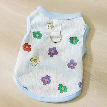 Cute full print mesh cat tractable vest spring and summer breathable teddy than bear hairless cat pet cat clothes M (recommended weight 5-4 kg)