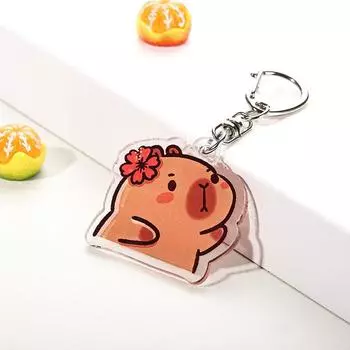 Cute Funny Capybara Acrylic Keychain Cartoon Kawaii Animals Keyring Creative Pendant Bag Charms Decoration Girls Small Gift