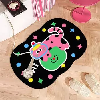 Cute Funny Cat Abnormals Bathroom Floor Mat Diatom Mud Floor Mat Absorbent Soft Mat Toilet Toilet Foot Carpet 40 * 60 (soft diatom mud)