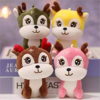 Cute Giraffe Plush Toy Pendant Soft Deer Stuffed Cartoon Animals Doll Baby Kids Toys Christmas Birthday Colorful Gifts 12CM