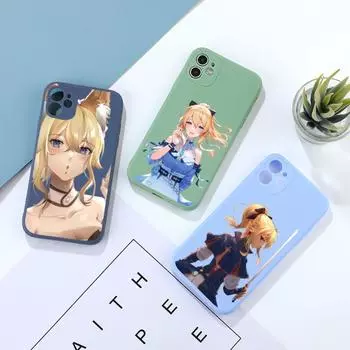 Cute Girl Jean Genshin Phone Case For IPhone 14 11 12 13 Pro Max X XR XSMax 6 6S 7 8 Plus SE 2022 Soft Square Color Phone Cover iPhone 14