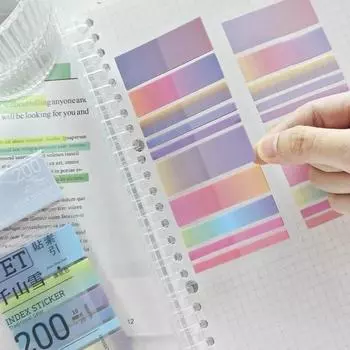 Милая градиентная цветная липкая заметка, милая однотонная серия, канцелярские товары, указатель, липкая заметка, наклейка для скрапбукинга для домашних животных, студенческая синий