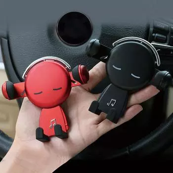 Cute Gravity Car Phone Holder Air Vent Clip Universal Multifunctional Car Phone Mount for IPhone Xiaomi Samsung Car Accessories розовый