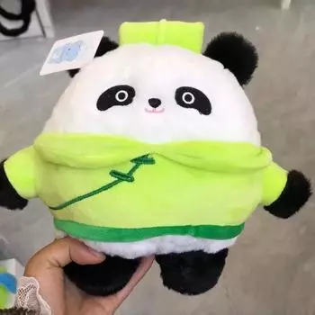 Cute Guochao Meilan Bamboo Chrysanthemum Panda Doll Chinese Style Giant Panda Doll Plush Toy Red Panda Gift Baby 30cm