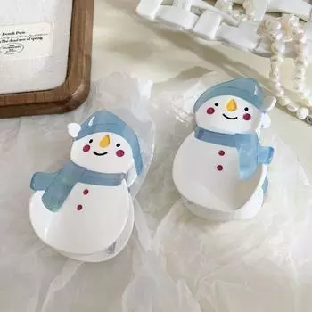 Cute Hair Clip Acetic Acid Big Hairpin Creative Acetate Snowman Hair Claw Daily Snowman