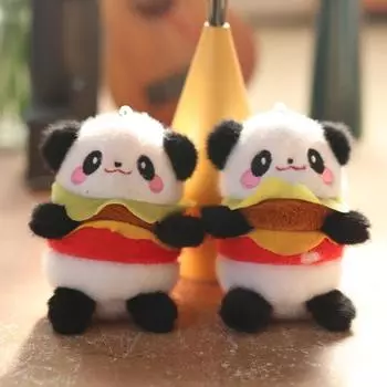 Cute Hamburger, Panda Pendant, Plush Toy, Doll, Bag, Hanging, Keychain, Rag Doll Doll 12cm