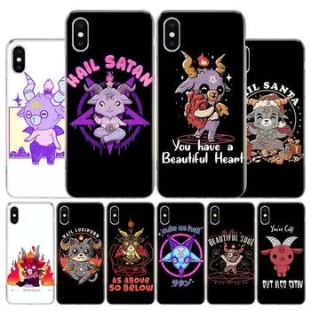Милый чехол для телефона Hell Hail Satan Evil Cover для Apple iPhone 11 12 13 14 Pro 7 XR X XS Max 6 6S 8 Plus + Mini 5 SE с принтом Мягкий iPhone 11