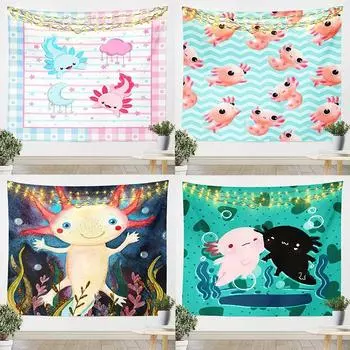 Cute Hexagonal Dinosaur Tapestry Office Living Room Decoration Home Wall Tapestry 100x75cm