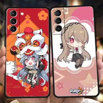Cute Honkai Impact 3rd Game Phone Case For Samsung Galaxy S24 S23 Ultra S22 S21 S20 FE 5G S10 S10E S9 Plus S8 Soft Black Cover Samsung S10E