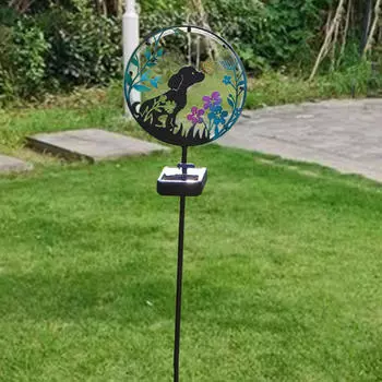 Симпатичный набор светильников для садовых колышков Iron Art Dog