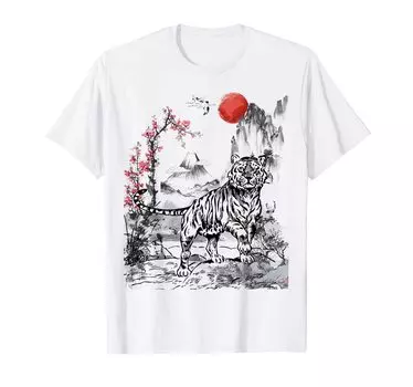 Cute Japanese Tiger Art Cute Akatsuki Japan Byakko T-shirt