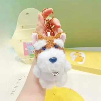 Cute Jinnew Plush Schnauzer Keychain With Bell For Bag Decoration Gift And