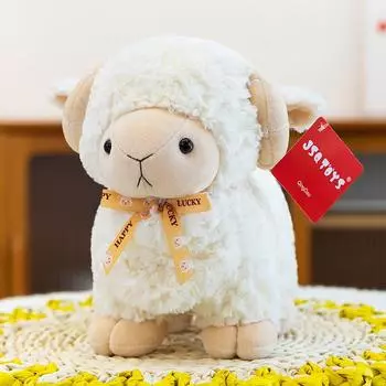 Cute Jsqtoys Sheep Plush Doll With Bow Decoration And Pp Cotton For Gift Kids