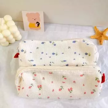 Cute Kawaii Pencil Bag Large Capacity Pencil Case Storage Bags for School Supplies Stationery Girls Gift Pencilcase синий