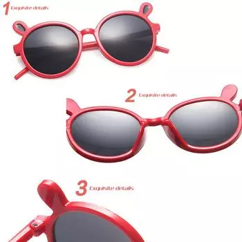 Милые детские солнцезащитные очки круглые уличные классические детские очки для девочек и мальчиков солнцезащитные очки защита мультфильм животных винтажные милые уникальные 01 прозрачный