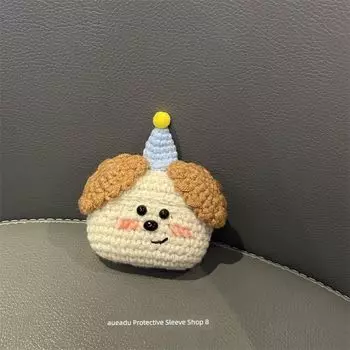 Cute Knitting Blush Puppy Suitable for Apple AirPods Pro1 Generation 2 Generation 3 Generation 4 Generation Bluetooth Earbuds Case Protective Case Apple Airpods 3 Knitting Blush Puppy Earphone Case