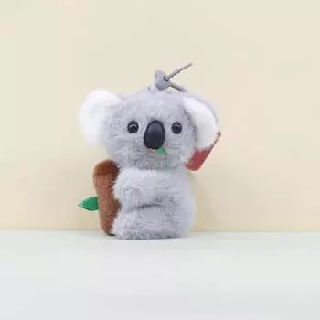 Cute Koala Cartoon Plush Keychain Doll With Short Plush Material Bag Decor Gift
