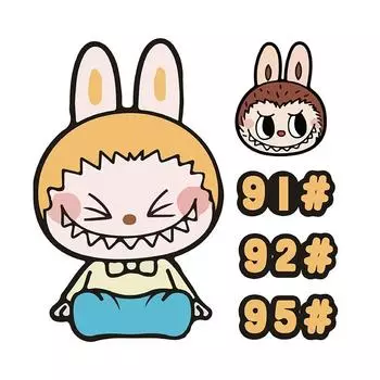 Cute Labubu Car Stickers Waterproof Car Sticker Fuel Tank Cap Refueling Reminder Decal Reflective Decorative Refueling Sticker