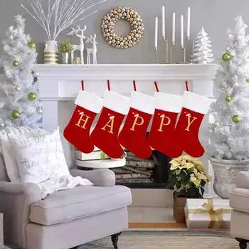 Милые рождественские носки с буквами для праздничной вечеринки Декор для комнаты Домашний декор Рождественский декор