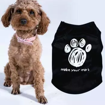 Cute Letter Print Quick Dry Small Dog Vest Solid Color Top Pet Garment S фиолетовый