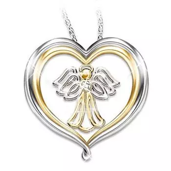 Cute Little Angel Pendant European and American Fashion Love Color Separation Necklace