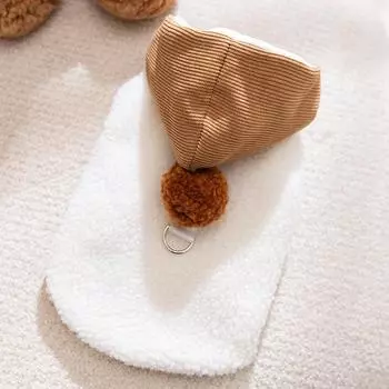 Cute little animal sleeveless leash fleece dog clothes autumn and winter puppies warm small dog pet bipod S (recommended weight 3-2.5 kg)