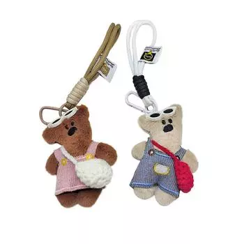 Cute Little Bear Keychain Pendant Kawaii Cartoon Bear Keyring Lovely Bag Charms Backpack Hanging Decoration Key Accessories A2