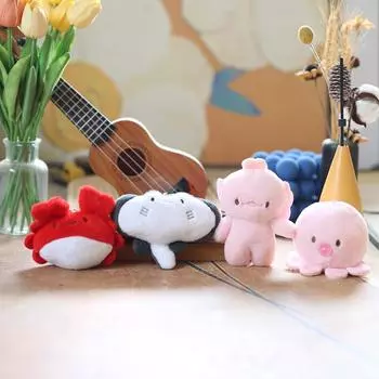 Cute Little Crab Pendant Plush Toy Doll Octopus Schoolbag Hanging Decoration Keychain Doll Doll 12Cm