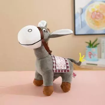 Cute Little Donkey Doll Plush Toys Fair Super Cute Donkey Doll Funny Doll Artificial Gift Brown 25cm