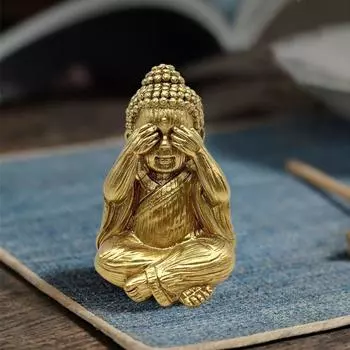 Cute Little Monk Figurine Resin Desktop Cculpture Collectibles Decor Dolls Buddha Statue Tea Table 2