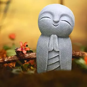 Cute Little Monk Sculpture Cartoon Garden Jizo Ornaments Funny Monk Miniatures Bedroom Little Monk