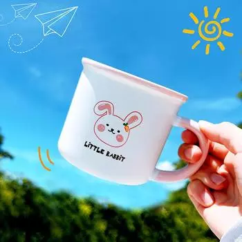 Cute Little Rabbit Ceramic Cup Mug Birthday Gift Companion Cup Creative Year of Rabbit Gift Milk Cup 350ml