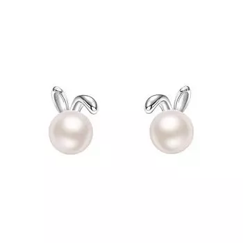 Cute Little Rabbit Earrings Pearl Earrings Mini Earrings for Best Friend Gifts