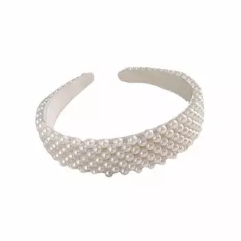 Cute Lovely Sweet Big White Headwear Pearl Headband Pearl Hair Band Hair Accessories Head Hoop
