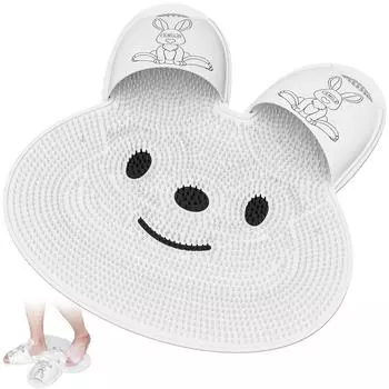 Cute Massage Shower Pad Creative Non-slip Bath Rug Shower Foot Scrubber Mat Bathing Accessories серый